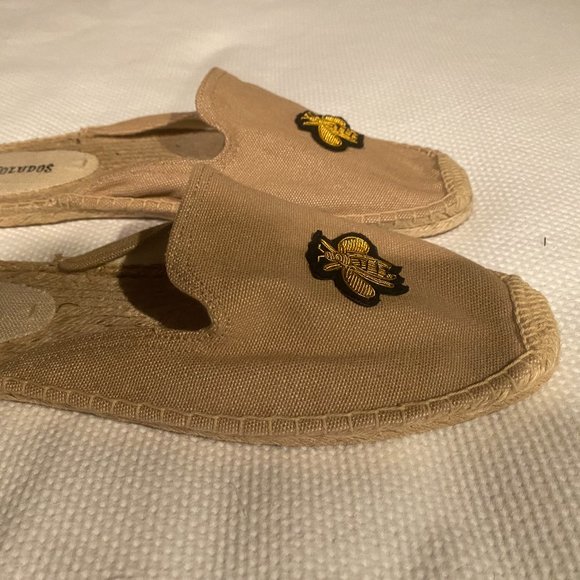 Soludos Beige Espadrille Mules With Bee Embroidery - Picture 8 of 11